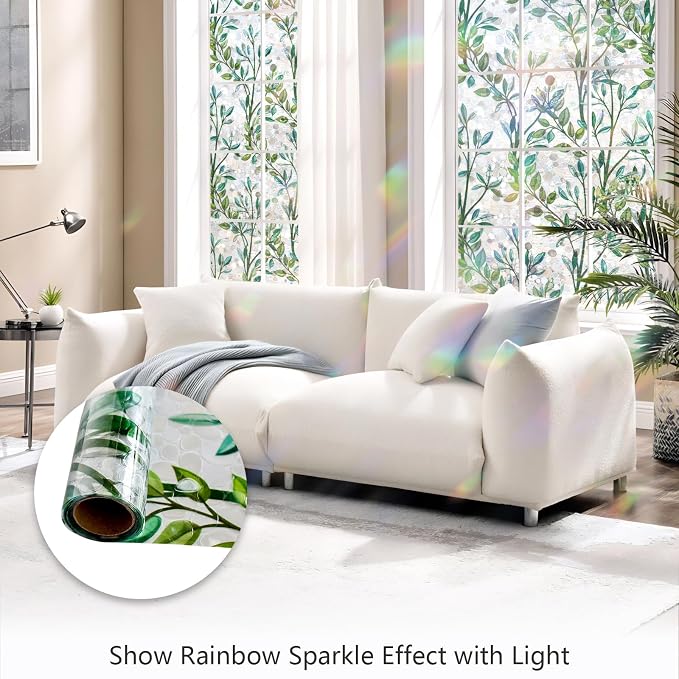 LEMON CLOUD Window Privacy Film, Stained Glass Window Film, Decorative Rainbow - Image 5
