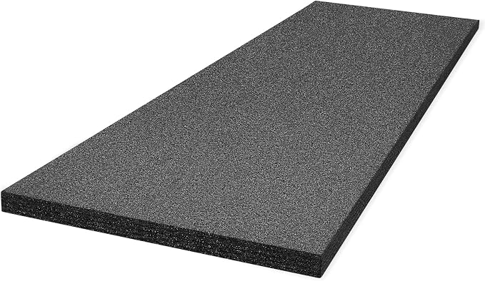 Ramede Customizable Polyethylene Foam Sheet 54 x 16 x 1 Inch Black Foam Insert by ramede