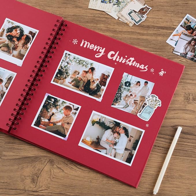 potricher 12 x 12 Inch DIY Scrapbook Album 40 Pages Hardcover Kraft Paper Scrap - Image 3