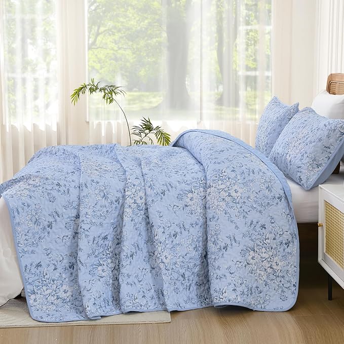 WONGS BEDDING Quilt Queen Size, Botanical Quilt - Image 3