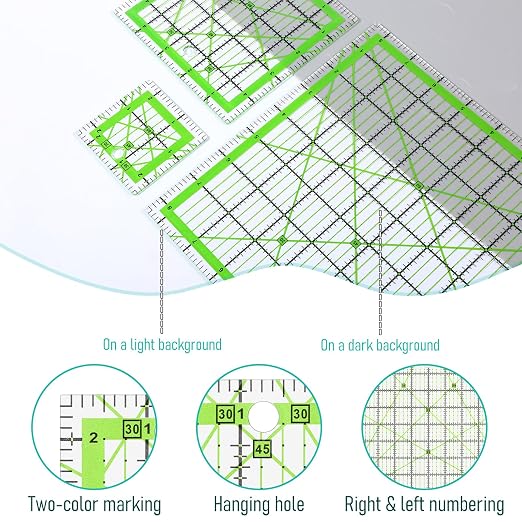 Quilting Rulers, 5 Square Quilting Templates - Image 4