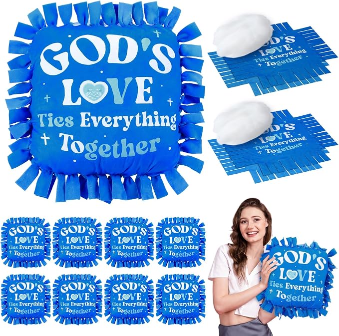 Chunful 8 Sets Religious God's Love Tied Pillow Craft Kit 2026 VBS Crafts DIY by Chunful
