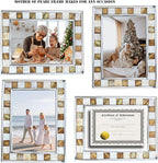 Picture Frame 5x7 Brown Mother of Pearl Photo Frame | Silver Plate, Mosaic Glass - Image 5
