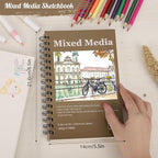 4 Pack Mixed Media Sketchbook, 5.5x8.5 inches Drawing Paper Sketch Book - Image 2