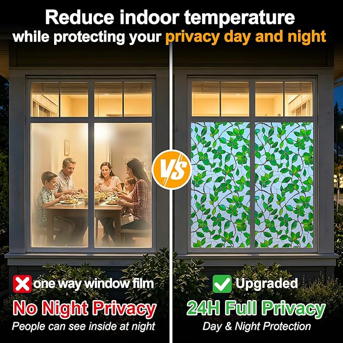 Countewol Privacy Window Film Upgraded 24H Day & Night Privacy Heat Insulation - Image 3