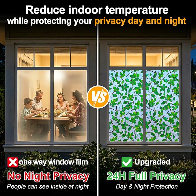 Countewol Privacy Window Film Upgraded 24H Day & Night Privacy Heat Insulation - Image 3