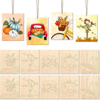 COCHIE 10PCS Large Fall Unfinished Wood Crafts to Paint by COCHIE
