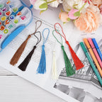 100 Pcs Bookmark Tassels Bulk 20 Colors Soft Craft Silky Handmade Mini Tassels - Image 5