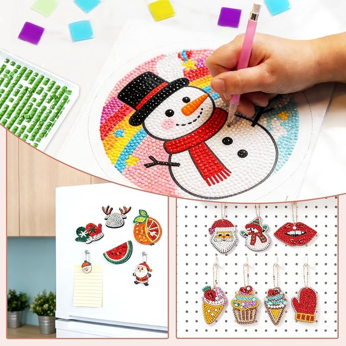 FEBSNOW 60 Piece Diamond Art Wax Pads Diamond Art Painting Glue Clay Colorful - Image 5
