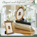 Vicenpal 3 Pcs Tiny Picture Ornate Frames 5 x 7 Inch Small Vintage Oval Picture - Image 4