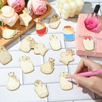 LiQunSweet 40 pcs 4 Styles Wishing Bottle Undyed Wood Cutout Charms Star - Image 6