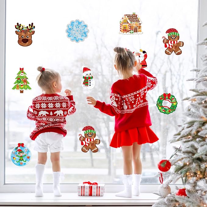 Renbuzhu 36PCS Christmas Crafts Bulk: Xmas Paper Suncatchers DIY Kit - Image 3