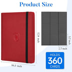 Premium 9 Pocket Card Binder for 360 Cards, Fabmaker PU Cover Trading Card - Image 6