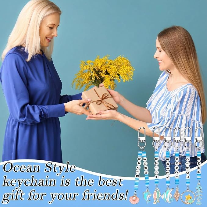 Tondiamo 2823 Pcs Ocean Keychain Making Kit Seashell Bag Charm Beach DIY Craft - Image 6