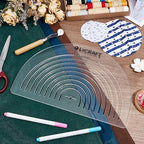 OLYCRAFT Circle Acrylic Ruler for Cutting Fabric Clear Acrylic Templates - Image 5