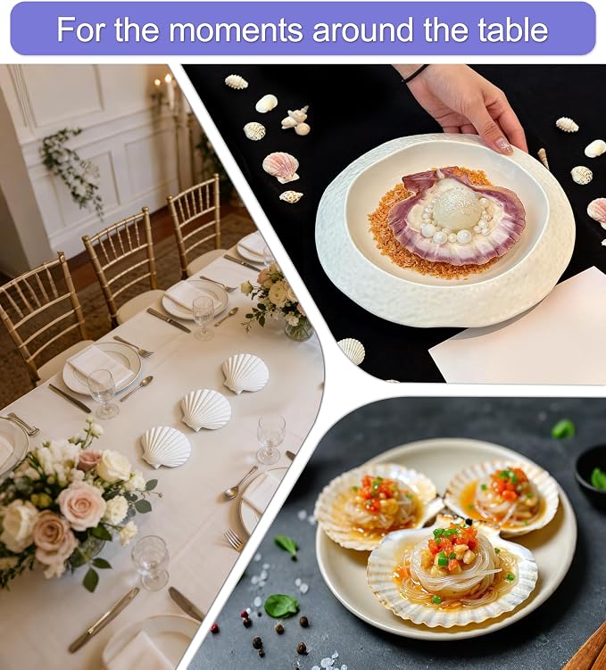 Denking 20 PCS Scallop Shells 3.5-4 inch Natural White Seashells - Image 5
