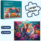 6 Pack 16 Large Piece Puzzles for Seniors Puzzles Dementia Alzheimer's Products - Image 2