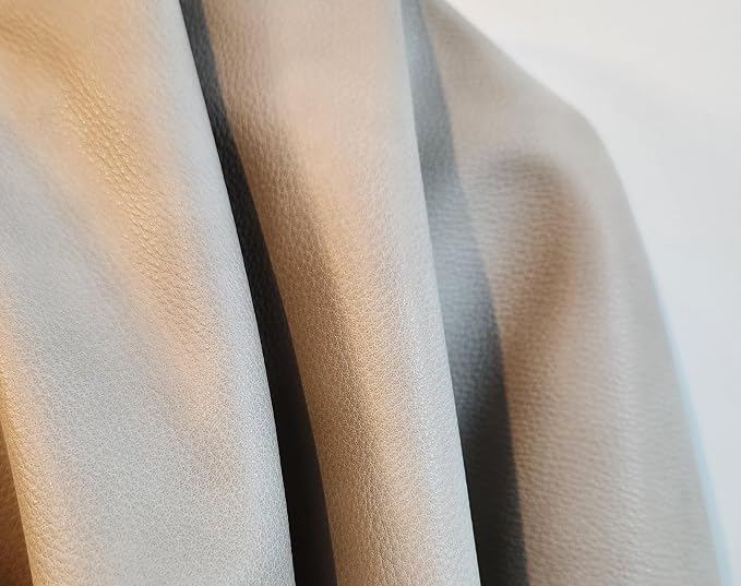 Latte Milk Cream Pebblegrain Faux Vegan Leather Synthetic Pleather 0.9 mm 1 - Image 4