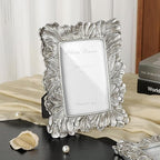 Cuspin 4x6 Picture Frame Silver, Vintage Ornate Palm Leaves Textured - Image 7
