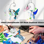 2 Packs Hummingbird Stained Glass Window, Stained Glass Window Hanging - Image 5