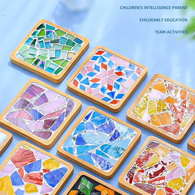GHAHILI 4 Sets DIY Mosaic Kits for Adults Glass Mosaic Tiles for Crafts - Image 2