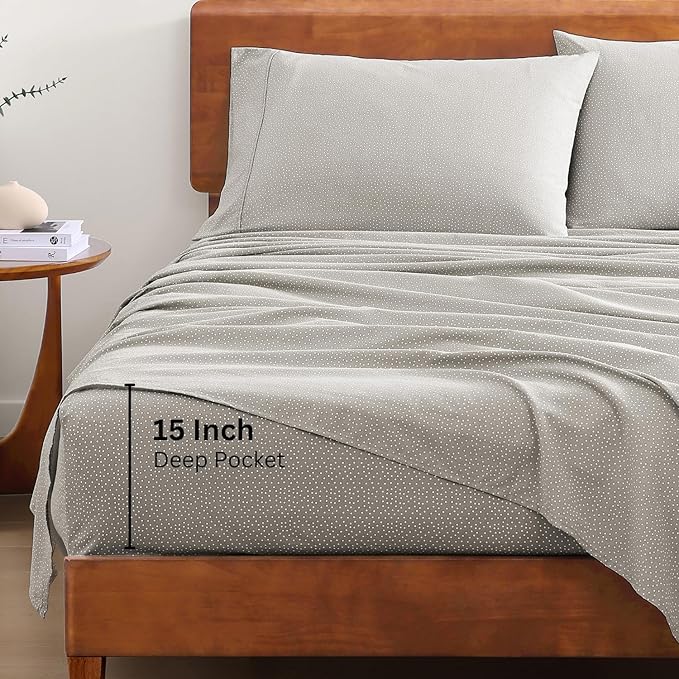 LANE LINEN 100% Organic Cotton Queen Sheets, Fade Resistant Printed Soft & - Image 4