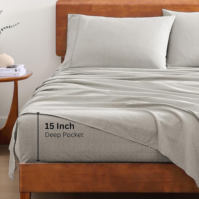 LANE LINEN 100% Organic Cotton Bed Sheets Extra Long Twin, Soft & Comfy Fully - Image 4