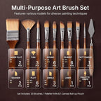 Nicpro 30pcs Paint Brush Set, Professional Acrylic Paint Brushes - Image 3