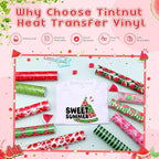 Tintnut Summer Watermelon Heat Transfer Vinyl, easy cut & weed, stretch washable - Image 3