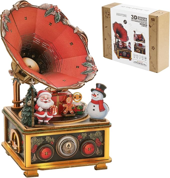 3D Puzzles for Adults Vintage Gramophone Music Box by Lilcubics