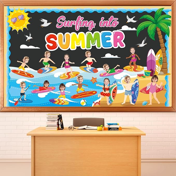 Summer Bulletin Board Classroom Decorations Surfing into Summer Bulletin Board by Yiaoyinnz