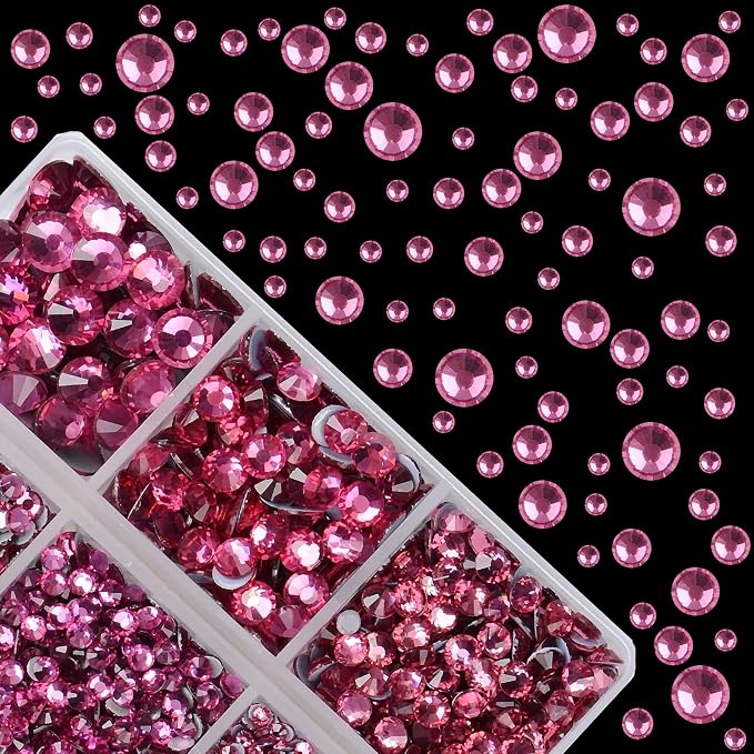 4000Pcs Mixed Size Hot Fix Round Crystals Gems Glass Stones Hotfix Flat Back - Image 2