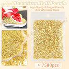 qiipii 7500PCS 2mm Small Shiny Gold Round Half Round Pearls - Image 2