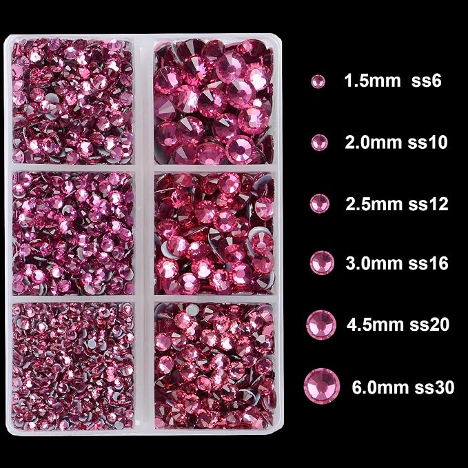 4000Pcs Mixed Size Hot Fix Round Crystals Gems Glass Stones Hotfix Flat Back - Image 3