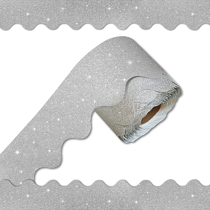 70Ft Shine Bulletin Board Borders，Scalloped Poster Boards Decorations Trim by Unknown