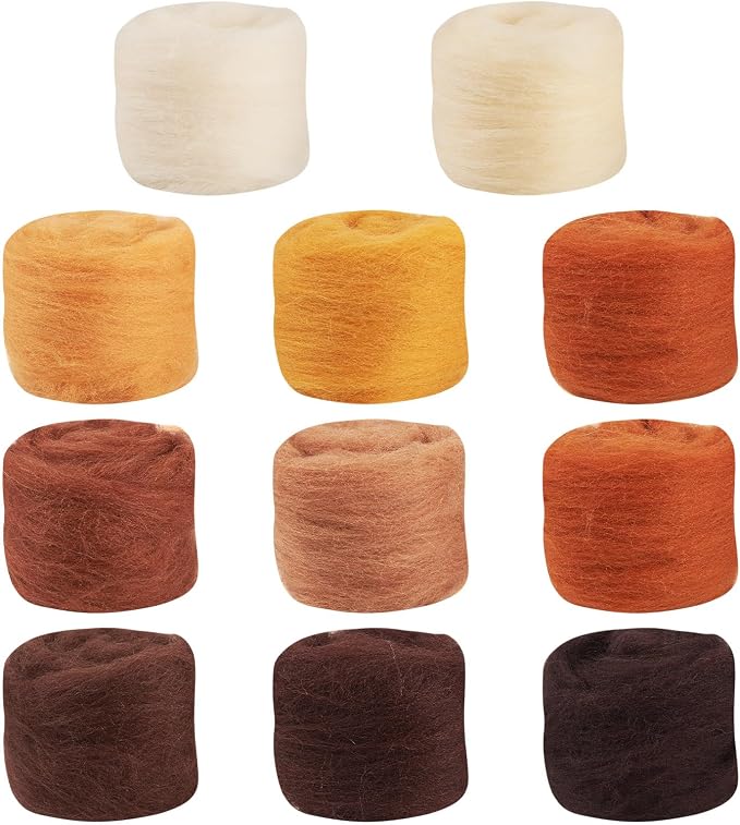 FASHEWELRY 1.94 oz Wool Roving for Needle Felting Kit 11 Colors Felting Wool - Image 8