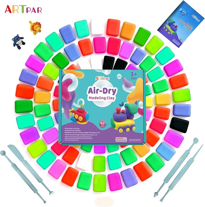 ARTPAR Air Dry Clay for Kids, 90 Colors Modeling Magic Clay Set, DIY Molding - Image 6