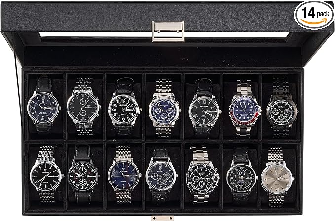 ProCase Watch Box Organizer, 14 Slot Watch Display Case by ProCase