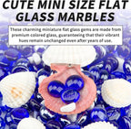 1 LB Blue Flat Glass Beads, 160-180PCS Small Glass Marbles, Mini Flat Round - Image 5