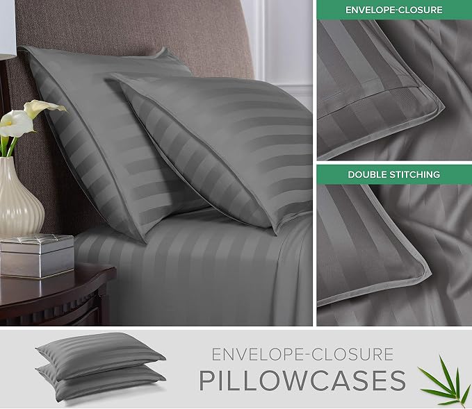 Queen Pillowcases by Pure Bamboo, Genuine 100% Organic Viscose Derived from - Image 2