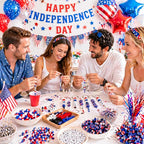 Landical 564 Pcs 4th of July Keychain Craft Kit DIY Patriotic Bead Keychain - Image 2