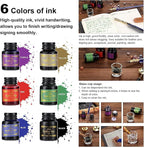 Joyeee Feather Calligraphy Pen and Ink Set, - Image 3