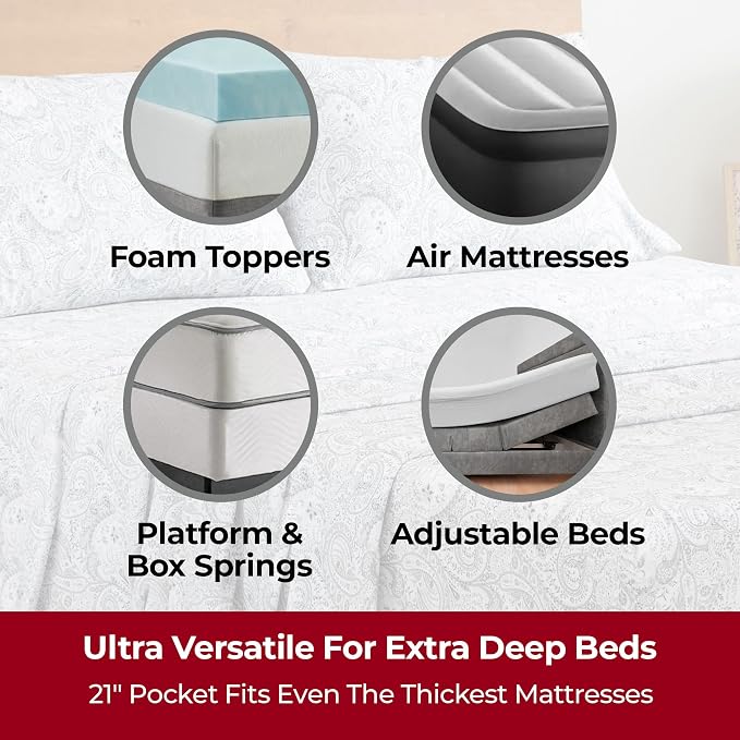 Mellanni Extra Deep California King Sheets - Image 2