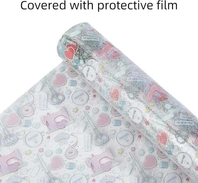 Printed TPU Jelly Faux Leather Fabrics, 11.8 x 47.2 Inch Clear TPU Vinyl Sheets - Image 4