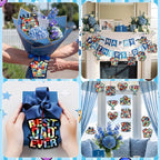 Eersida 32 Pcs Fathers Day Suncatchers Paper Craft Set DIY Flower Shaped - Image 5