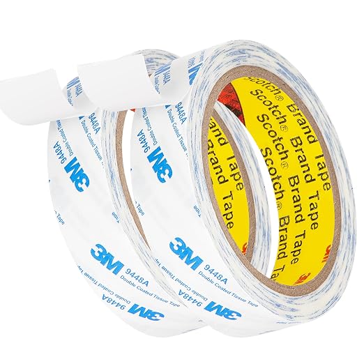 3M Double Sided Tape 1"×32.8Ft 2 Pack 9448A Double Coated Tissue Tape | Strong - Image 8
