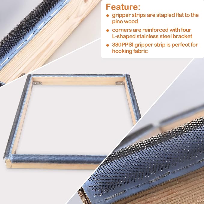 ICZW Gripper Strip Frame Punch Needle Rug Hooking Frame - Image 4