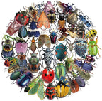 50PCS Cartoon Insects Stickers Aesthetic PET Transparent Insect Decal by Unknown