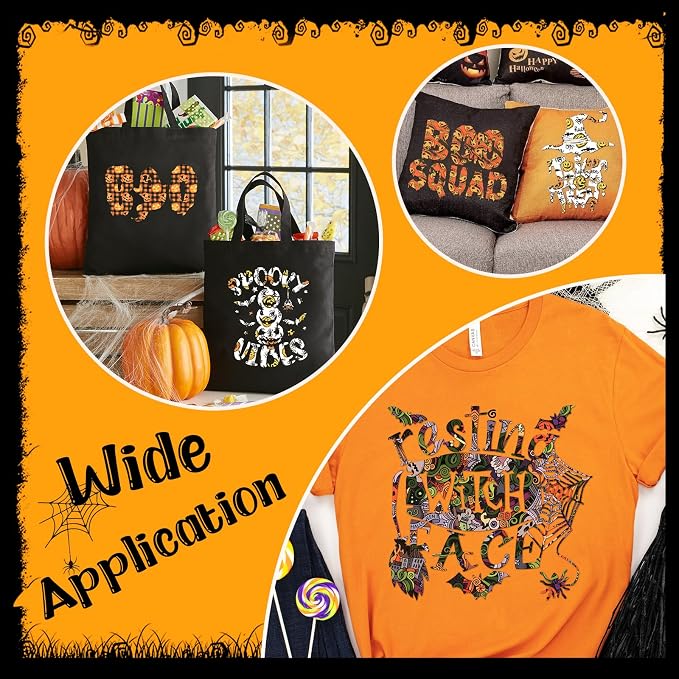 HTVSTD Pumpkin Halloween HTV Heat Transfer Vinyl 12pcs 12×10in | Halloween - Image 6