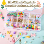 Ecoofor 487 PCS Beaded Keychain Making Kit, Acrylic Letter Beads - Image 4